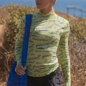 Fp Movement High Jump Printed Logo Long Sleeve Size XS